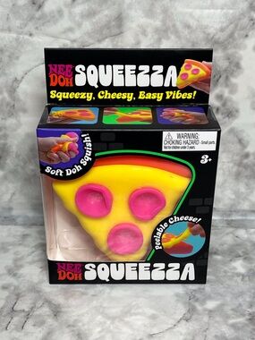 NeeDoh SQUEEZA Pizza Squeeze Toy orange Crust Nee Doh Fidget Squishy